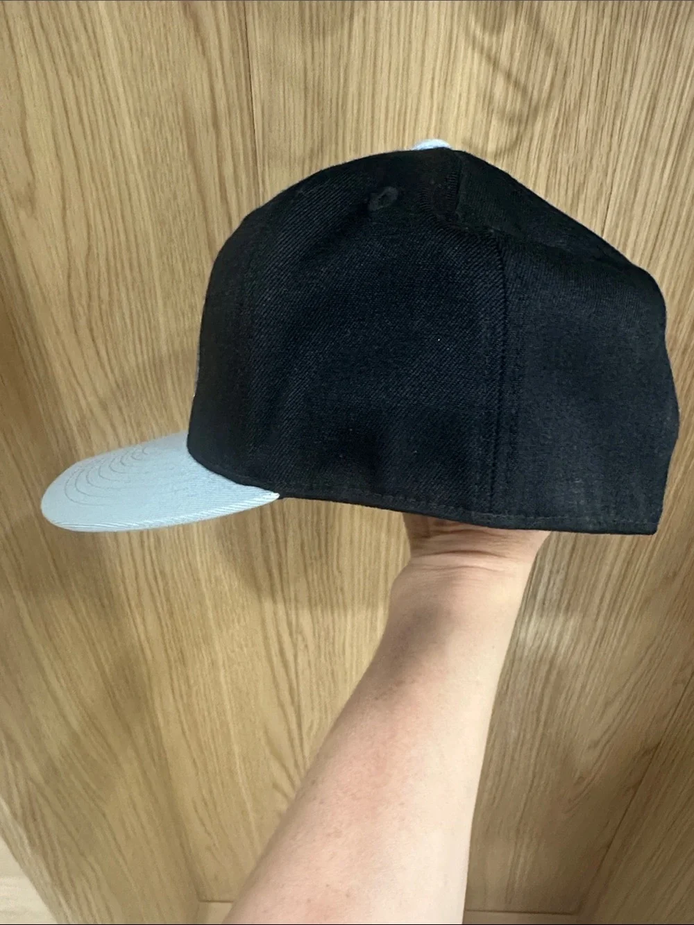 Men’s Black and Light Gray Bike Embroidered Cap